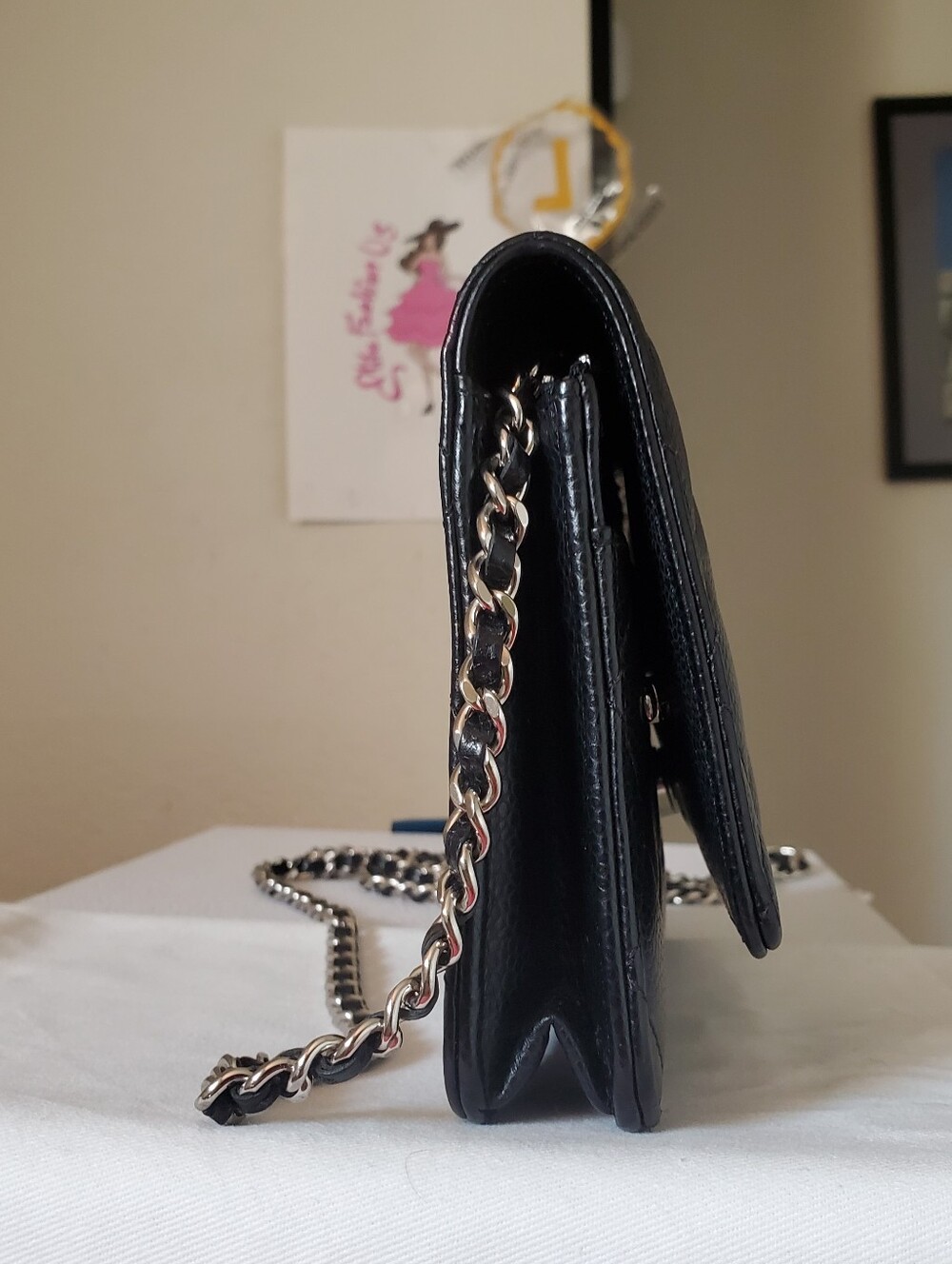 Chanel Wallet On Chain Black Caviar Gold Hw Chip Code Receipt - Picture 8 of 10